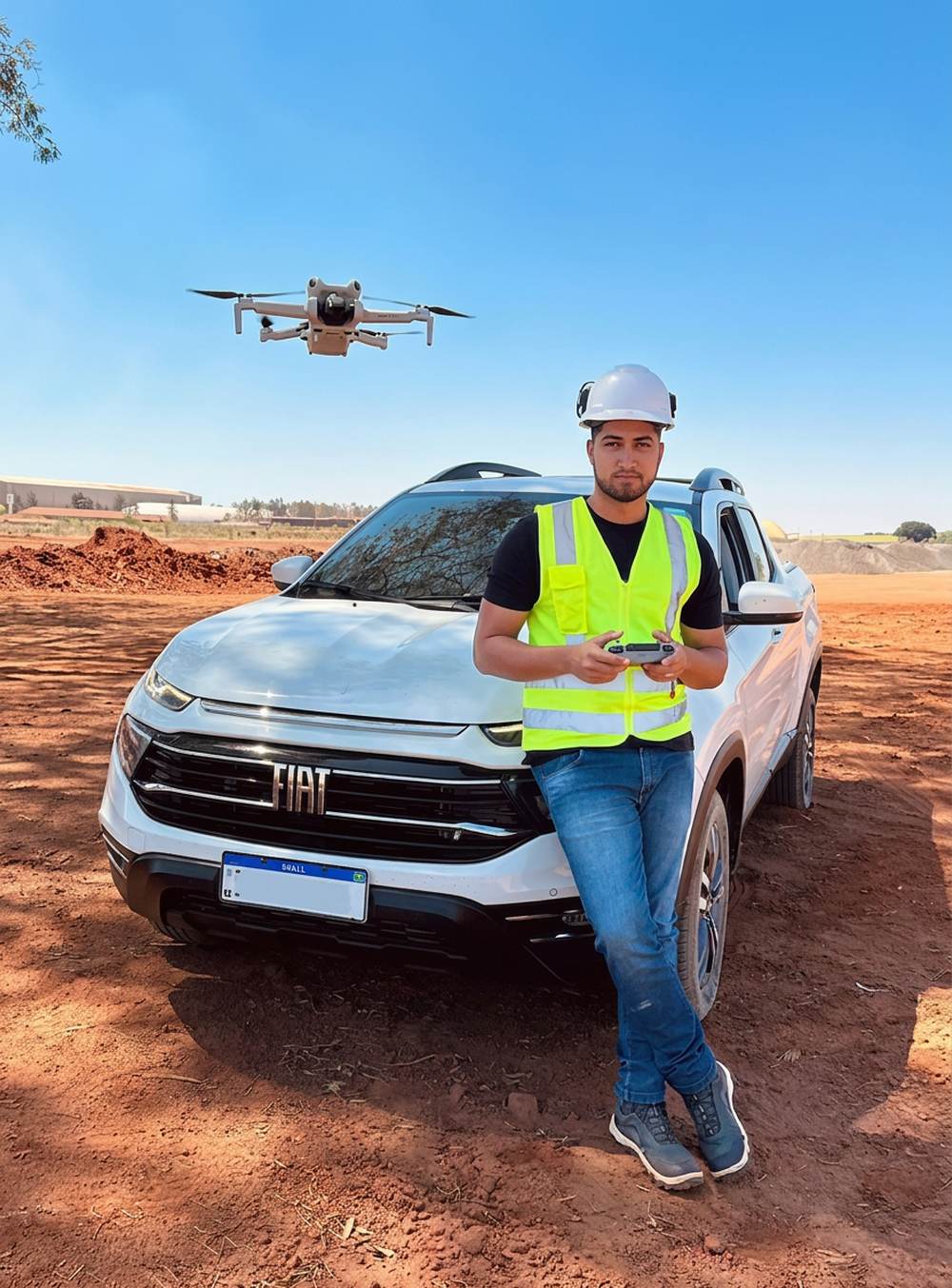 Drone realizando inspeção termográfica industrial